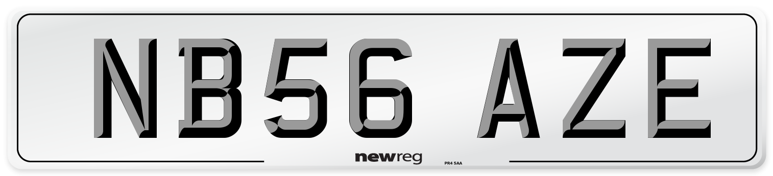 NB56 AZE Number Plate from New Reg